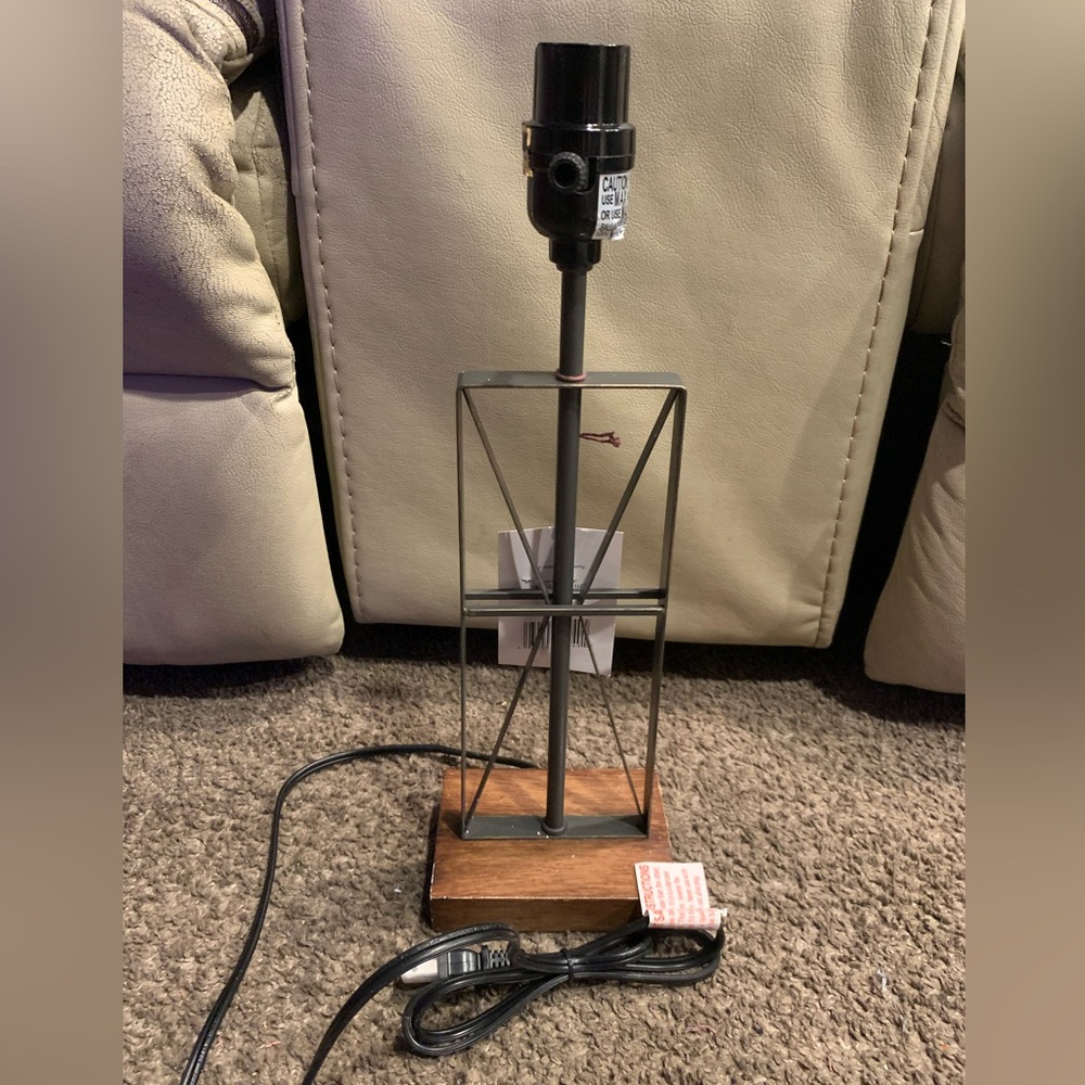 Industrial Metal and Wood Table Lamp